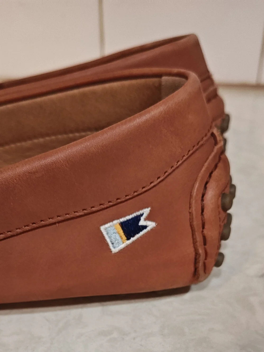 Riomar Tan Leather Driving Loafers Mens 9.5 Made in Portugal